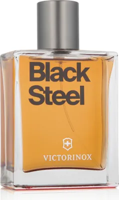 Produktbild von Victorinox Black Steel, Männer, 100 ml, Nicht nachfüllbare Flasche, Schwarzer Pfeffer, Ingwer, Swiss larch, Leder, Mandel, Kiefer