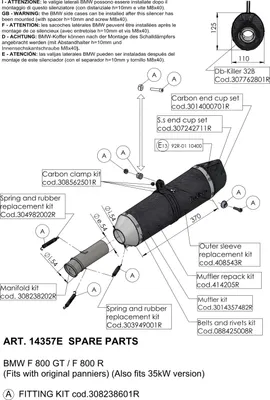 Produktbild von Endschalldämpfer LeoVince Auspuff-Ersatzteil 10400, Carbon, Ø 54mm, links
