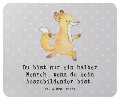Produktbild von Mr. & Mrs. Panda Mauspad Auszubildender Herz - Grau Pastell - Geschenk, Mouse Pad, Azubi, Lustig, laptop mousepad, Preis, pc, notebook, Spruch