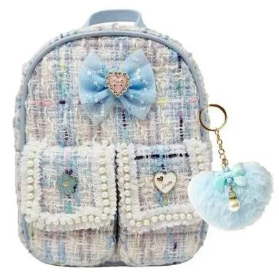 Productafbeelding van Rugzak met sleutelhanger met blauwe pompon - Hot Focus