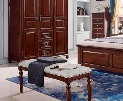 Produktbild von Fußhocker Schlafzimmer Hocker Design Bank Wohnzimmer Sitzbank Sessel Möbel Neu