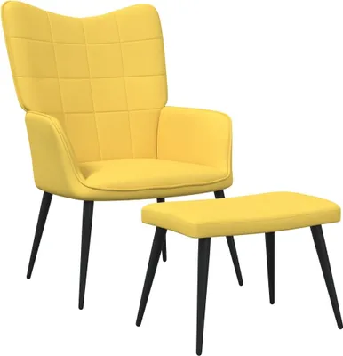 Obrázek produktu pro Relaxační židle se stoličkou hořčicová textil