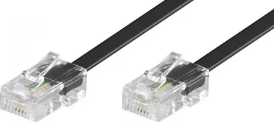 Image de Goobay 50256 Câble de raccordement modulaire RNIS, 6 m, noir - Connecteur RJ45 (8P4C) > Connecteur RJ45 (8P4C)