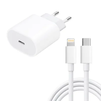 Produktbild von USB-C Ladegerät 20W PD mit 1m iPhone Lightning Ladekabel – USB-C Schnellladegerät Netzteil Power Adapter für iPhone 14 13 12 11 X SE, iPad & AirPods