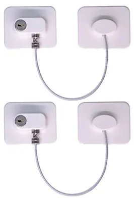 Produktbild von Kindersicherung Fenster 2 Stück, selbstklebende PVC Fenstersperre ohne Bohren, Öffnungsbegrenzer mit Schlüssel, für Fenster und Kühlschranktüren