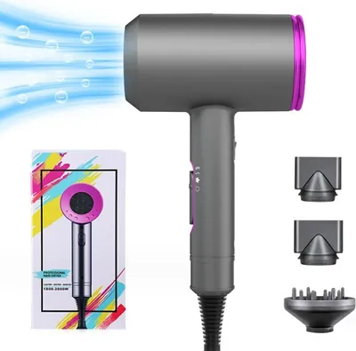 Produktbild von Lamon® Ionen-Haartrockner, Heiß-/Kalttaste, 3 Konzentratoren und Diffusoren, 3 Temperaturen, 2 Geschwindigkeiten, Salonwahl, Haarstyling, Föhnbürste