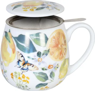 Obrázok produktu pre Könitz Tea For You Hrnček Ovocný čaj Lemon - Victoria Lowe, hrnček na čaj, so sitkom a viečkom, porcelán, 420 ml, 11 5 143 2604