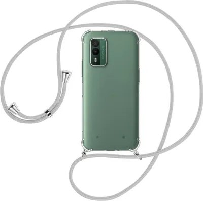 Produktbild von Handykette Backcover-Schutzhülle mit Band (Metall silberfarben) für Nokia XR21 5G (6.49'') - silbergrau