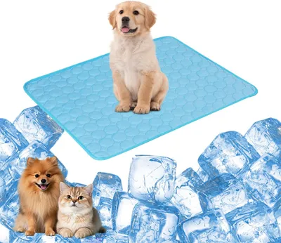 Imagen del producto de Colchoneta refrigerante para perros y gatos, autoadhesiva, de 50,5 x 40,5 cm, ideal para los días calurosos
