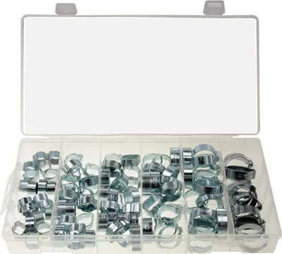 Produktbild von 100 x Zweiohrschelen Schlauchschellen 2 Ohr Klemmschelle Schlauchklemmen 7-20 mm