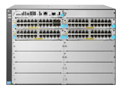 Obrázek produktu pro HPE Aruba Networking 5412R 92GT PoE+ and 4 port SFP+ (No PSU) v3 zl2 Switch, Řízený, L3, Gigabit Ethernet (10/100/1000), Podpora napájení po Ethernetu (PoE), Instalace do racku, 7U
