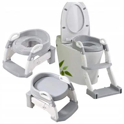 Produktbild von Ekspand | Aufsatz Für Die Toilette - Grau - 3 In 1 - Rutschfeste Treppe - Kindertoilette
