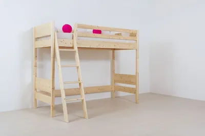 Produktbild von Kinder-Hochbett Castello 140 x 200 cm Buche Natur lackiert mit Leiter
