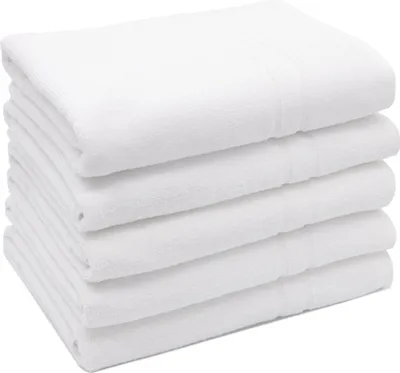 Produktbild von 5er Set Bade-/Duschtücher, 70x140 cm, 100% Baumwolle, weiß