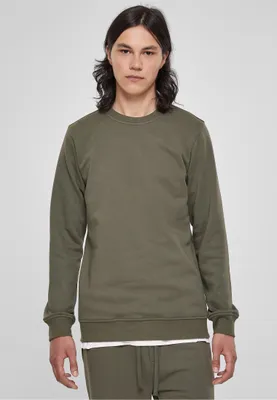 Produktbild von Urban Classics TB2391 | Basic Terry Crew Herrenpulli - Farbe: Olive - Größe: M