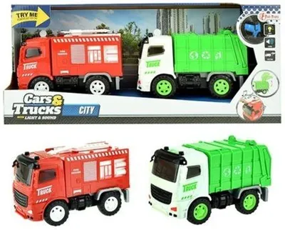 Produktbild von Friktion Feuerwehrwagen und Müllwagen mit L/T