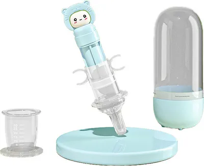 Produktbild von 1 Stücke Säuglingsmedizin Spender Baby Flüssigkeit Fütterung Silikon Fütterung Medizin Werkzeug für Neugeborene Kleinkind (Blau)
