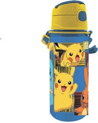 Productafbeelding van Aluminium Drinkfles - 600ml, Pokémon, Met Kliksluiting