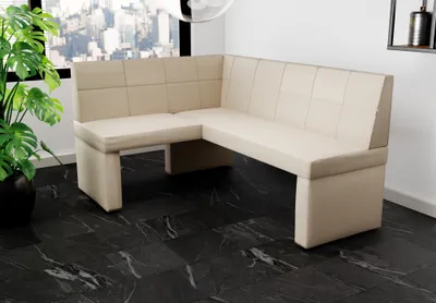 Produktbild von Eckbank Bank Küchenbank 168x128 cm BLAKE R Stoff Soro Creme