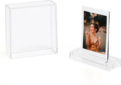 Image de Présentoirs photo double face, transparents, parfaits pour le bureau et les ordinateurs portables