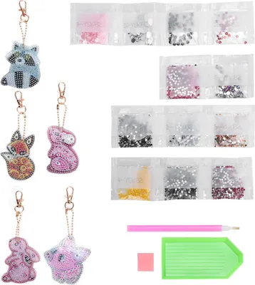 Zdjęcie produktu dla Diamentowy brelok do kluczy Zestaw Stilvolle Anhänger Cartoon DIY Stickerei Basteldekorationen