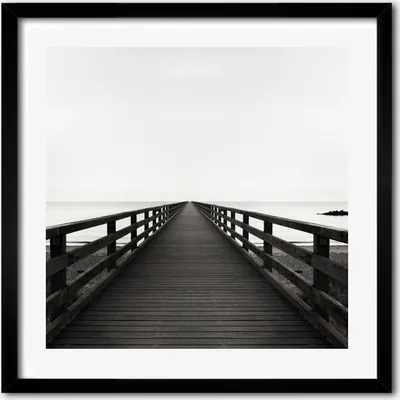 Produktbild von Bild - 50 cm x 50 cm - MDF - Rahmen, Wandkunst - Hölzerner Pier