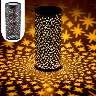 Image de Lanterne solaire orientale Lanterne solaire Photophore Lampe d'extérieur Joran Noir