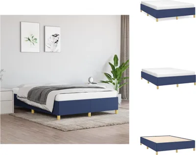 Produktbild von vidaXL Bettgestell Blau 140x200 cm Stoff -  Betten & Bettgestelle