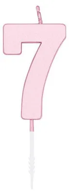 Produktbild von Zahlenkerze Kuchenkerze 4,5cm rosa 7