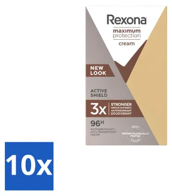 Imagen del producto de 10 unidades de antitranspirante en barra Rexona Maximum Protection Active Shield, 45 ml - Paquete económico - 10 piezas
