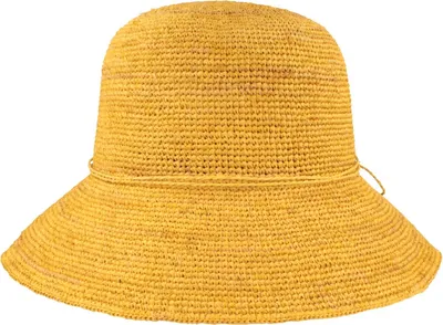 Fiebig Damen Strand-Glocke aus Raffia Stroh in gelb