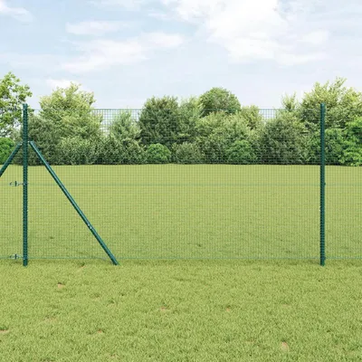 Produktbild von Grüner Schweißdrahtzaun mit 7 Pfosten, 1,2 x 10 m aus Stahl für den Garten