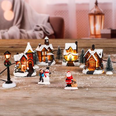 Weihnachtsstadt LED Beleuchtung Weihnachtsdorf Weihnachtsszene Dekoration Deko