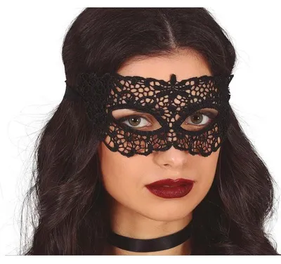 Produktbild von Schwarze Karnevals-Augenmaske aus venezianischer Spitze