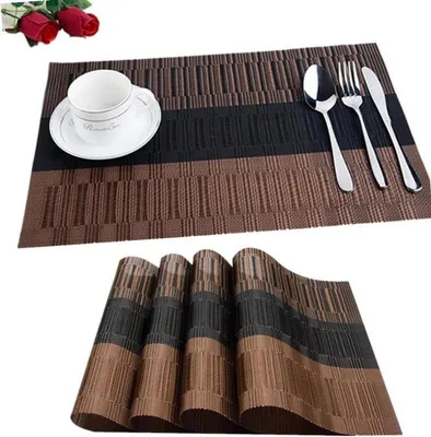 Produktbild von Fontic 6er Set Platzsets Rutschfest Abwaschbar Tischmatten PVC Hitzebeständig 30x45cm