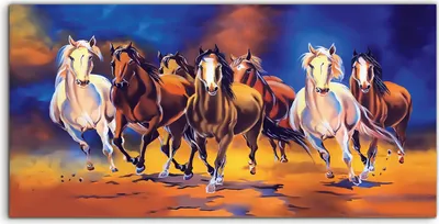 Produktbild von Coloray Acrylbild 120x60  Wandbild Acrylbilder Kunstdruck Malerei Pferden Galopprennen