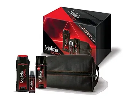Produktbild von Malizia Uomo Musk Geschenkset Deo + Duschgel + Rasierschaum + Beauty Case