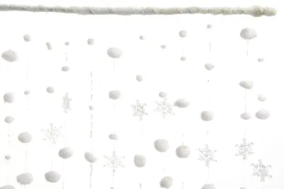 Produktbild von Schneeballvorhang mit Flocken weiß 90 x 200 x 3 cm