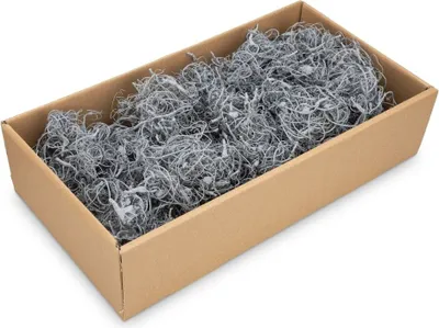Produktbild von Curly Moos in Grau, verpackt mit 500g | Moos zum Basteln