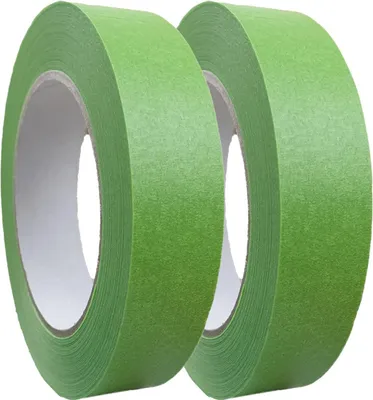 Produktbild von Profi Feinkreppband Grün 30mm x 50m - Präzises Abkleben für Malerarbeiten im 2er Set
