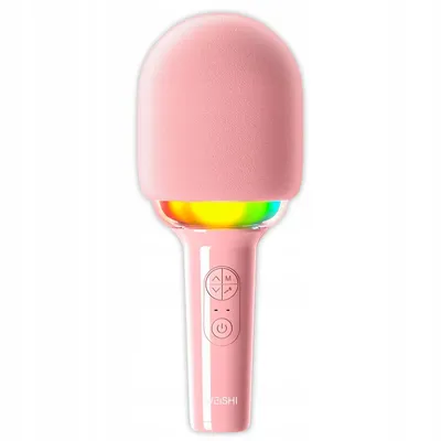 Zdjęcie produktu dla Kuketo | Mikrofon karaoke różowy z głośnikiem Bluetooth i diodą LED - bezprzewodowy mikrofon dla dzieci z USB - idealny prezent