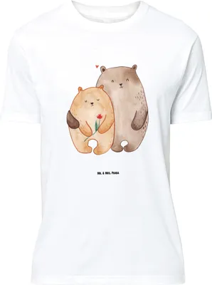 Produktbild von Mr. & Mrs. Panda Tshirt Bären Liebe - Weiß - Geschenk, Bär, Statement T-Shirt, Shirt, Verknallt, Jahrestag, Oversize, Freundin, Umarmung, Lustiges, Kuscheln