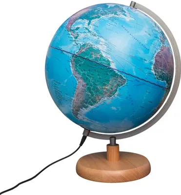 Produktbild von Magellan Mora topografischer Leuchtglobus mit Holzfuss Farbe: geografisches Kartenbild, Größe: 30 cm