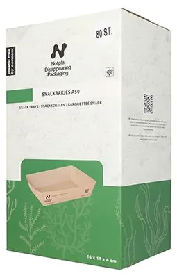 Produktbild von Snacktrays, Pappe "NOTPLA" 4 cm x 11 cm x 16 cm braun