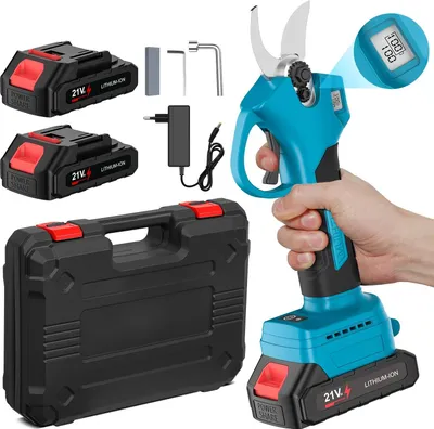 Produktbild von Elektrische Astschere - Akku Gartenschere - Bürstenloser Motor - 25 mm Schnittdurchmesser - 21 V Lithium Akku - 2 Akkus inklusive