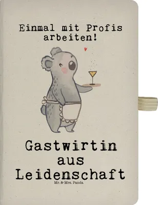 Produktbild von Mr. & Mrs. Panda Hardcover Notizbuch A4 Gastwirtin Leidenschaft - Transparent - Geschenk, Bar, Gaststätte, Tagebuch, Kneipe, Spruch, Skizzenbuch, Journal, Adressbuch