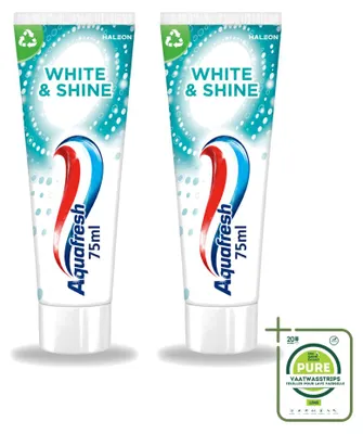 Productafbeelding van 2 x Aquafresh White & Shine tandpasta - 75 ml - grootverpakking - 2 stuks