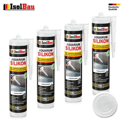 Isolbau Aquarium Silikon 4 x 300 ml Transparent Glassilikon dauerelastisch
