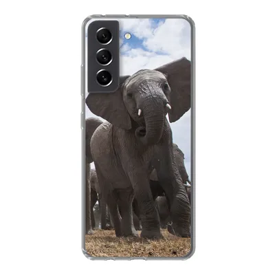 Produktbild von MuchoWow® Handyhülle Schutzhülle Hülle für Samsung Galaxy S21 FE Elefant - Tiere - Natur - Flachland Silikon Softcase Handy Hülle - Mobiltelefonhülle