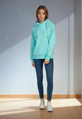 Produktbild von salzhaut Damen Hoodie SÜNN XL Kuscheliger Kapuzenpullover für Frauen aus weichem Baumwoll-Mix – Maritimer Pullover mit dicken Kordeln – Designed in Hamburg